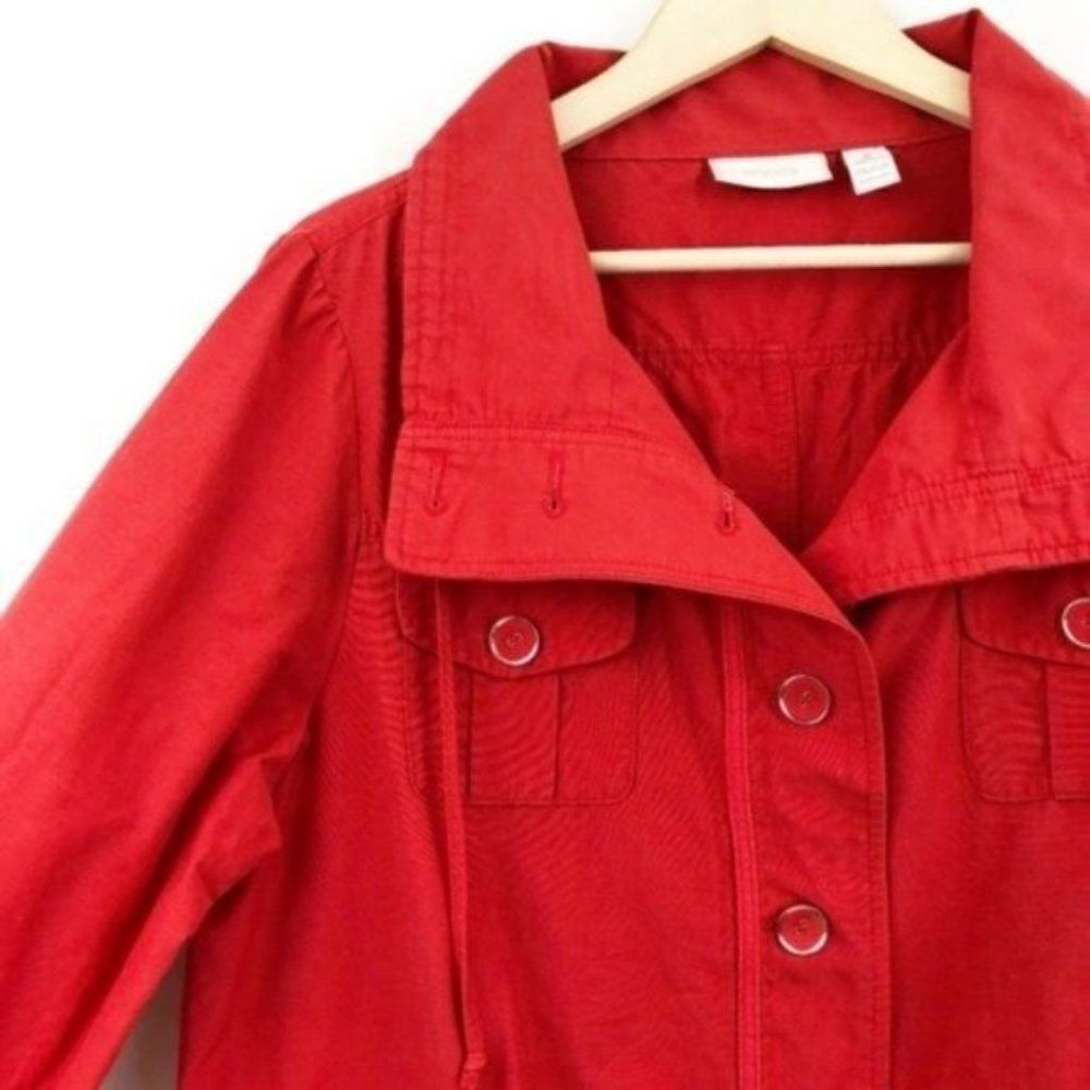 CHICO'S Burnt Orange Button Up Jacket - Picture 2 of 5